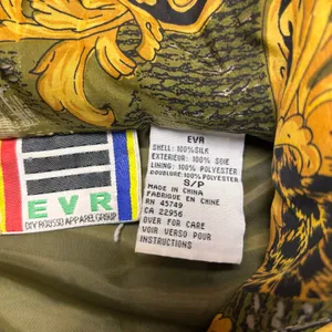 Div Rousso 100% Silk Vintage 90s Baroque & Leopard Print Bomber Jacket Womens Sm thumbnail 3