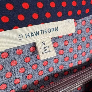 41 Hawthorn Polka Dot Belted V Neck Cloey Shirt Dress Blue‎ Red Small thumbnail 9