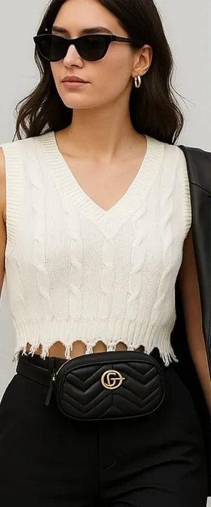 224 No Comment | NWOT Cable Knit Cropped Sweater Vest (Size M) - 3/$15 thumbnail 1