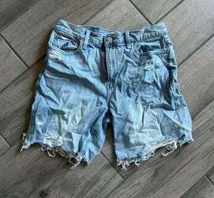 pistola Light Blue Distressed Denim Cutoff Shorts thumbnail 1