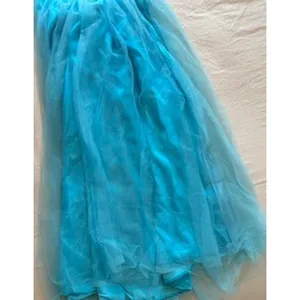 Aqua Blue Rhinestone Embellished Tulle Prom Gown Corset Back Sweetheart Dress thumbnail 7