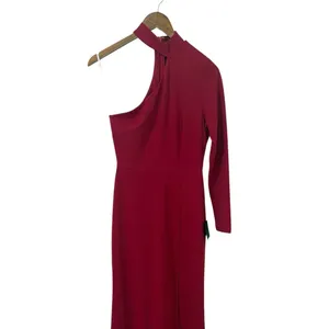 Lulus Keep It Interesting Red Cutout One-Shoulder Maxi Dress size Small NWT thumbnail 6