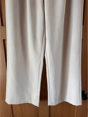 Abercrombie & Fitch Sloane Tailored Wide Leg Pants Trouser Beige Women’s 12/31 thumbnail 4