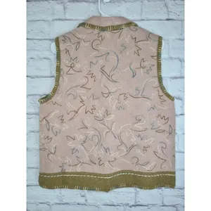 Vintage IVY Wool Blend Embroidered Blanket Vest Shawl Collar Boho Artsy Fall S thumbnail 7
