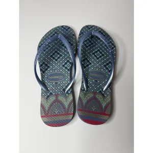 Havaianas Slim Strap Rubber Flip Flops Women’s Size 6 (37-38) Blue Beach Sandals thumbnail 2