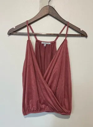 Charlotte Russe Dusty Rose Suede Wrap Tank thumbnail 1