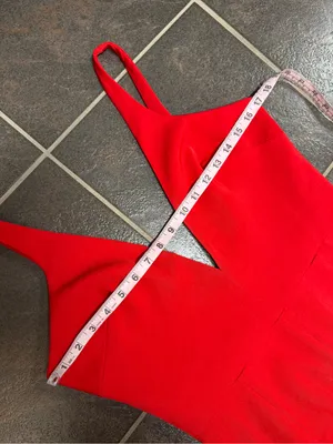 House of CB Leilah Sleeveless Plunge Jumpsuit Wide Leg Red Medium Glam Romantic thumbnail 13
