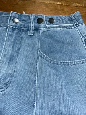 Yesfashion Women’s High-Waisted Wide Leg High rise Jorts Light Wash Size Large thumbnail 6