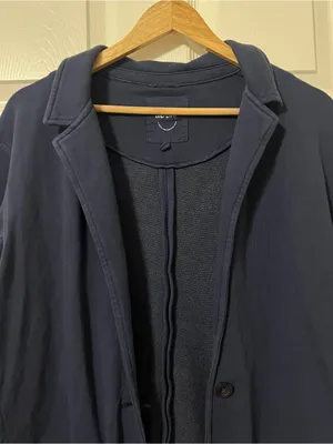 Aerie Everyday Fleece Blazer Size Large Navy Blue Sweater thumbnail 4