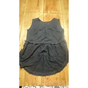 Coco + Carmen Womens Black Linen Blend Fringe Trim Peplum Sleeveless Top Size SM thumbnail 4