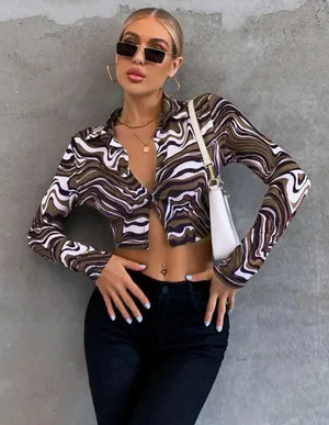 Long Sleeve Crop Top thumbnail 1