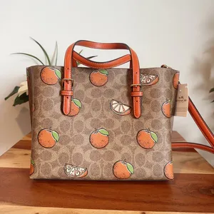 NWT COACH Mollie Tote‎ Bag 25 In Signature Canvas With Orange Print thumbnail 2