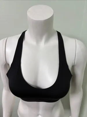 Lululemon Up for It Bra Black Women’s Mesh Cross No Wire Back Medium Support thumbnail 5