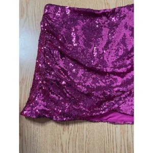 New Women’s Sincerely Jules Sequined Ruched Mini Skirt Dark Pink size Medium thumbnail 2