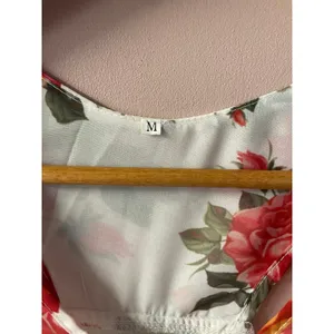 White Floral Racerback Top Size M Size M thumbnail 6
