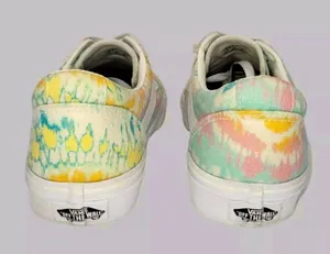 Vans Women 8 Psychedelic Tie Dye Pastel Old Skool Low Shoes Sneakers 500714 thumbnail 9