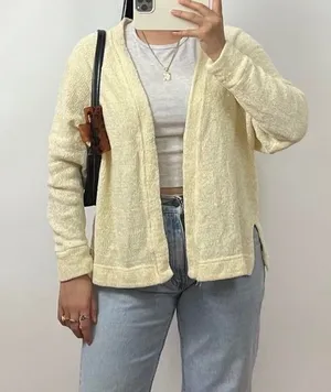 Urban Outfitters knit pastel yellow cardigan thumbnail 1