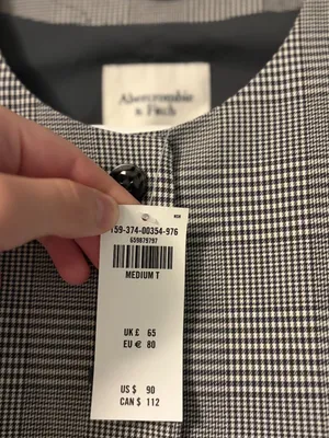 Abercrombie & Fitch Mara Short-Sleeve Vest Mini Dress gray plaid NWT medium tall thumbnail 6
