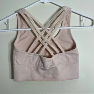 New Balance Pink Sports Bra Athletic‎ Casual Petal Pretty Minimalist Comfortable thumbnail 3