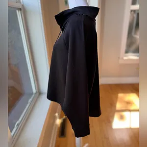 AVIA Black Scuba Cropped Funnel Neck Quarter Zip Top Sweatshirt Size Large thumbnail 4
