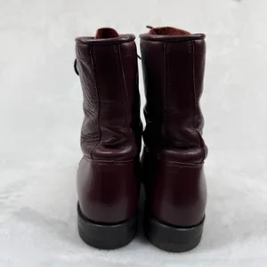 Justin L510 Burgundy Leather Lace Up Roper Boots Kiltie Fringe USA Made‎ 7B thumbnail 5