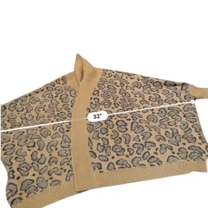 Anthropologie Akemi‎ + Kin Leopard Cardigan One Size Brown Knit Open Front Cozy thumbnail 3
