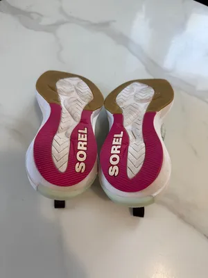 Sorel explorer Defy low mint Knit Lace-Up Women's Sneakers with Pink Accents thumbnail 6