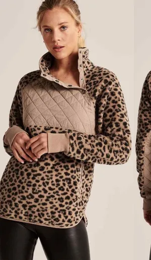 Abercrombie & Fitch Asymmetrical Snap Up Fleece Jacket thumbnail 1