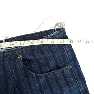 EUC Lioness Charismatic Mid Rise Flare Jeans Sz M Dark Denim Blue Striped y2k thumbnail 5