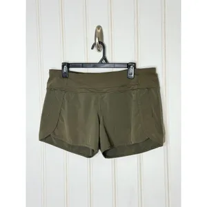Lululemon Run Times Short 4-way Stretch 4" Dark Olive Green Size 10 thumbnail 4