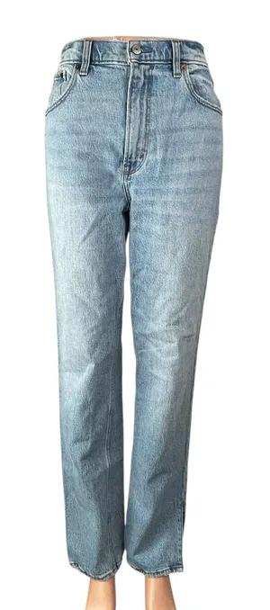 Abercrombie & Fitch The 90s Straight Ultra High Rise Blue Denim Jeans Size 28 thumbnail 1