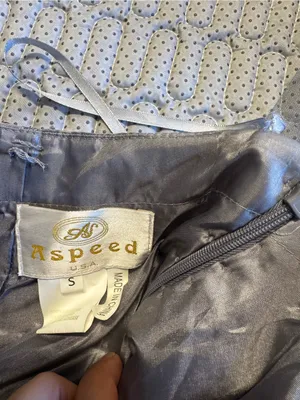 Aspeed Gray Prom Dress with Yellow Crystal Accents thumbnail 7
