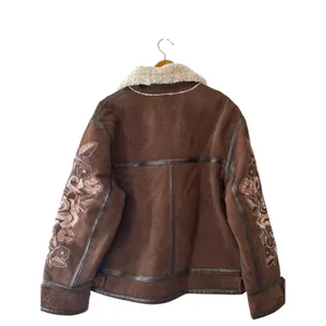 Free People NWT We‎ The Free Andies Embroidered Vegan Leather Moto Jacket Size L thumbnail 4