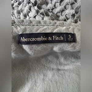 Abercrombie & Fitch Baby Blue Eyelet V-Neck Summer Beach Mini Dress thumbnail 7