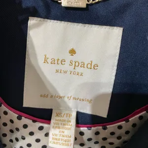 Kate Spade Hooded Jacket Scalloped Pockets Navy XS thumbnail 4