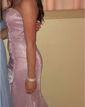 pink purple sparkly prom formal dress sherri hill thumbnail 2