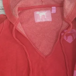 PINK - Victoria's Secret vneck pullover logo winter warm hooded hoodie sz XS thumbnail 3