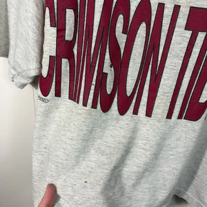 Vintage 90s Alamama Crimson Tide Roll Tide Gray Cropped T-Shirt Large L Football thumbnail 4