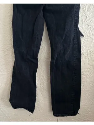 Abercrombie and Fitch the 90s Straight Low Rise Black Ripped Knees Jeans 27 4 thumbnail 6