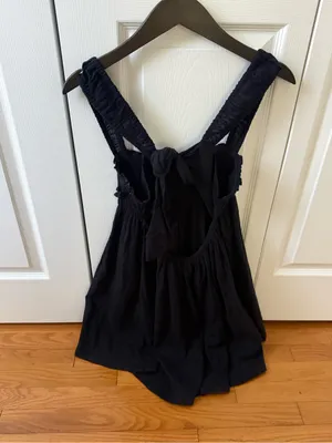 Free People Blissful Breeze Mini Dress in Black thumbnail 3