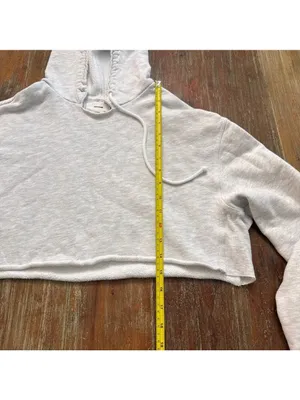 JOAH BROWN Pearl Grey French Terry Lounge Set Cropped Hoodie Joggers thumbnail 11