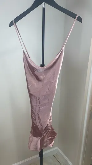 Angel Biba Rose Satin Slip Dress Romper thumbnail 1