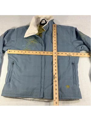 Mountain Hardwear Women's Supplex Jacket Small Faux Fur Floral Blue Plaid thumbnail 8