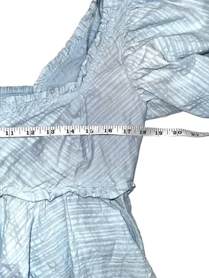 Free People Leave It To Me Baby Blue Puff Sleeve Square Neck Babydoll Top SMALL thumbnail 7