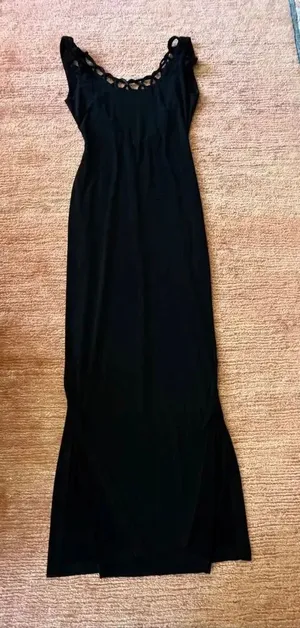 Hugo Buscati Collection Black Maxi Dress Size 4 Open Back Evening Gown thumbnail 1