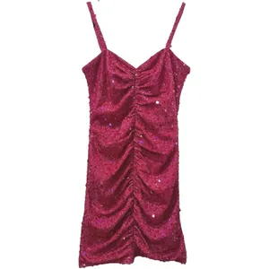 NWT Sho By Tadashi Shoji Sequin BodyCon Ruched Hot Pink Mini Dress Large $268‎ thumbnail 4