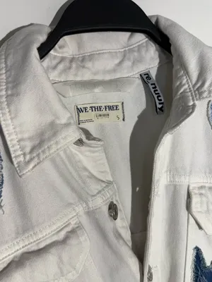 We The Free White Patchwork Denim Shortalls with Light Blue Heart Patch thumbnail 8