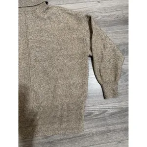 HM Womens Sweater S Oversized Beige Marl Turtleneck Wool‎ Blend Seam Detail thumbnail 10