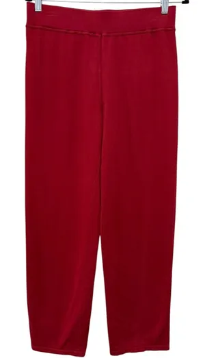 Hot Cotton 100% Cotton Pull On Straight Leg Pants Women Sz M Red Lagenlook thumbnail 1