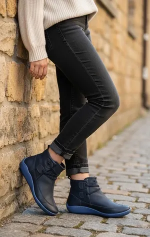 Verugu Women Dark Grey Western Cowboy‎ Low Heel Bootie Ankle Boots Rustic Chic thumbnail 1